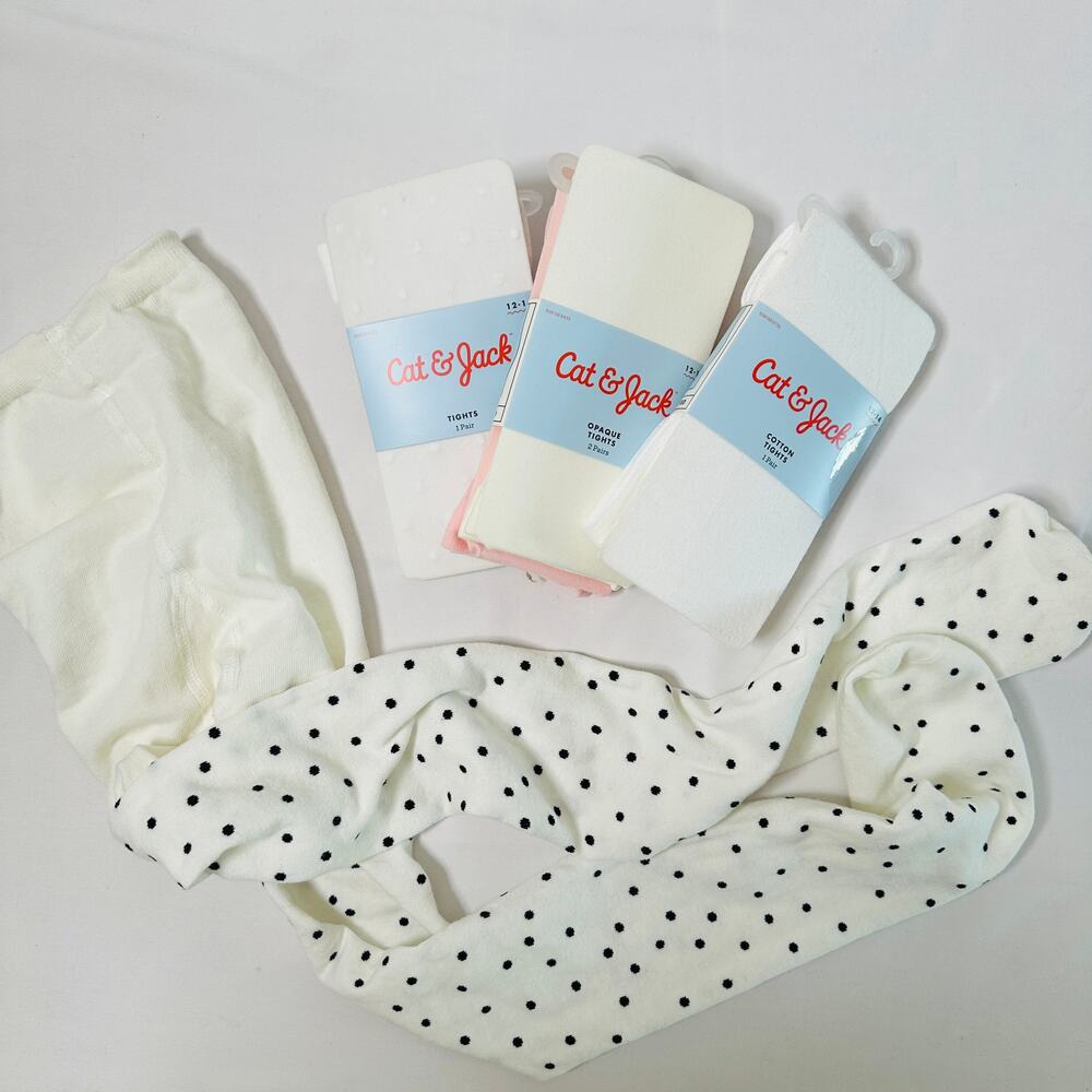 Cat & Jack Bundle of 5 Stockings/Tights Sz 12-14